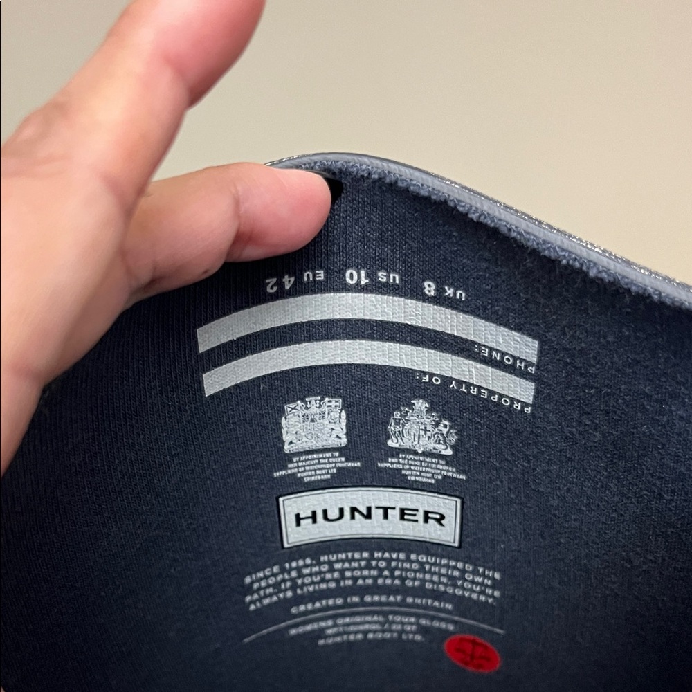 NWOT Hunter Glossy Dark Grey rain Boots - Picture 6 of 11